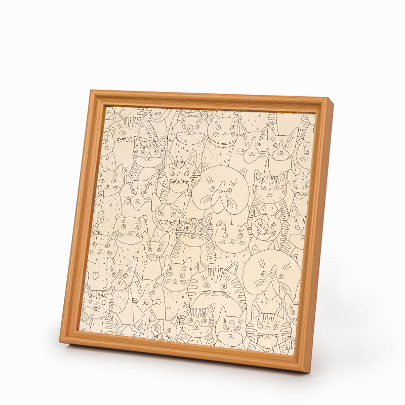 Gatti strani - Puzzle in legno da colorare