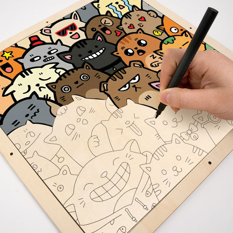 Strano ma carino - Puzzle in legno da colorare