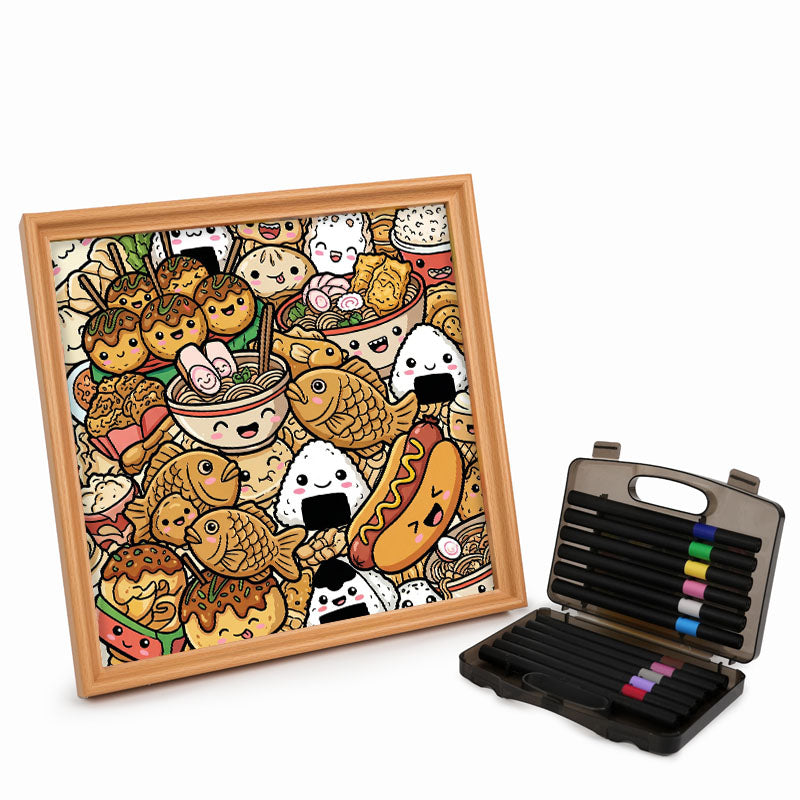 Happy Bites - Puzzle in legno da colorare