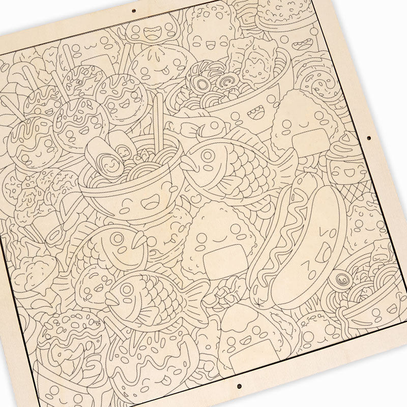 Happy Bites - Puzzle in legno da colorare