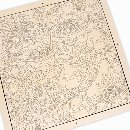 Happy Bites - Puzzle in legno da colorare