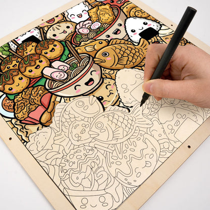 Happy Bites - Puzzle in legno da colorare