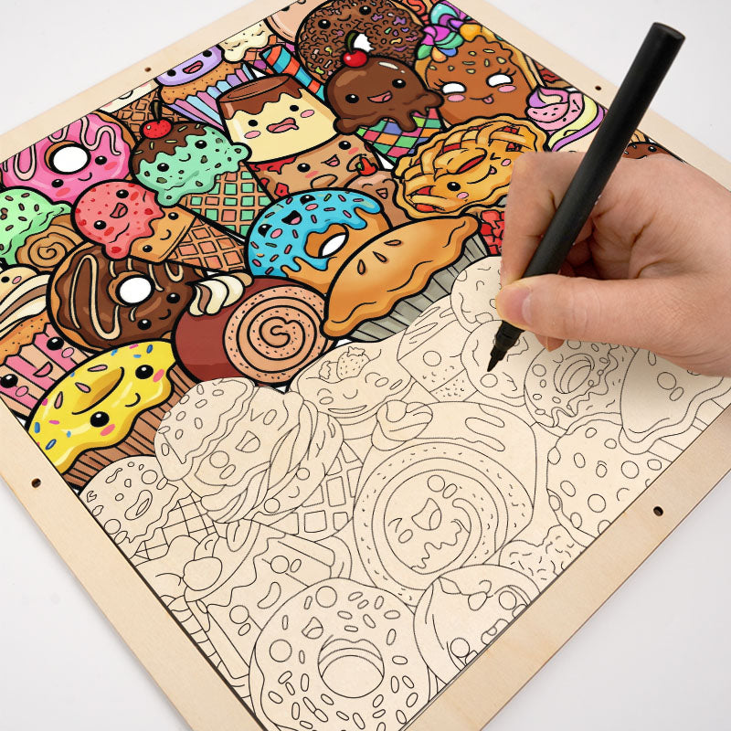 Snack Squad - Puzzle in legno da colorare