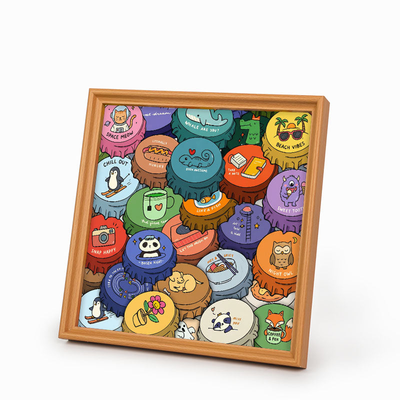 Tappi colorati - Puzzle in legno da colorare