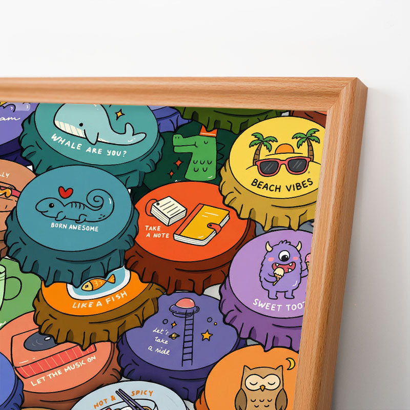 Tappi colorati - Puzzle in legno da colorare