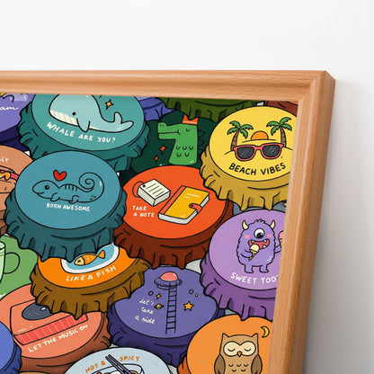 Tappi colorati - Puzzle in legno da colorare