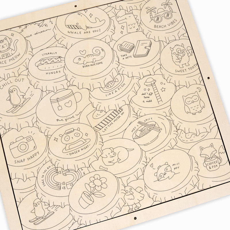 Tappi colorati - Puzzle in legno da colorare