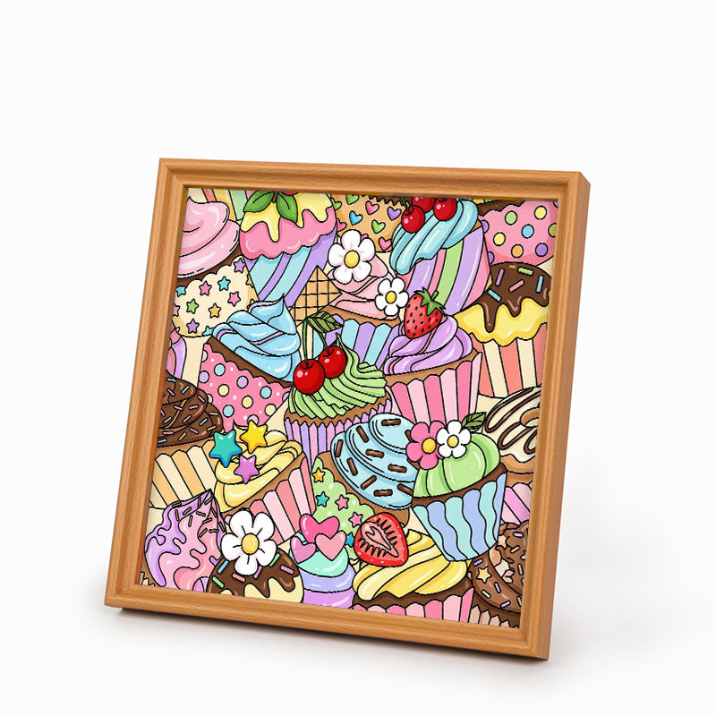 Cupcake carini - Puzzle in legno da colorare