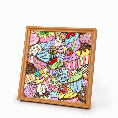 Cupcake carini - Puzzle in legno da colorare