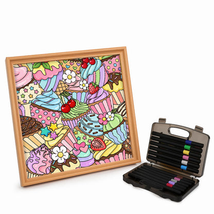 Cupcake carini - Puzzle in legno da colorare