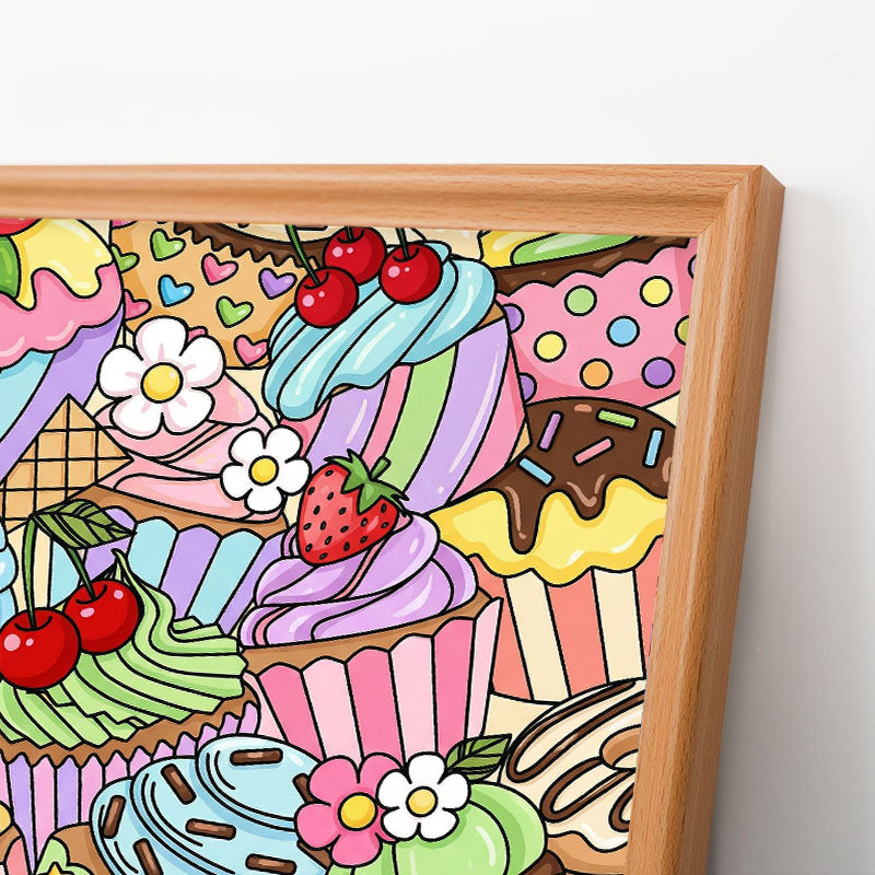 Cupcake carini - Puzzle in legno da colorare