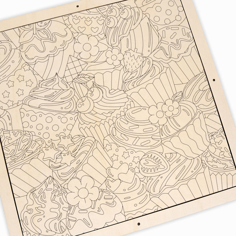 Cupcake carini - Puzzle in legno da colorare