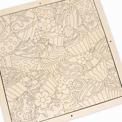 Cupcake carini - Puzzle in legno da colorare