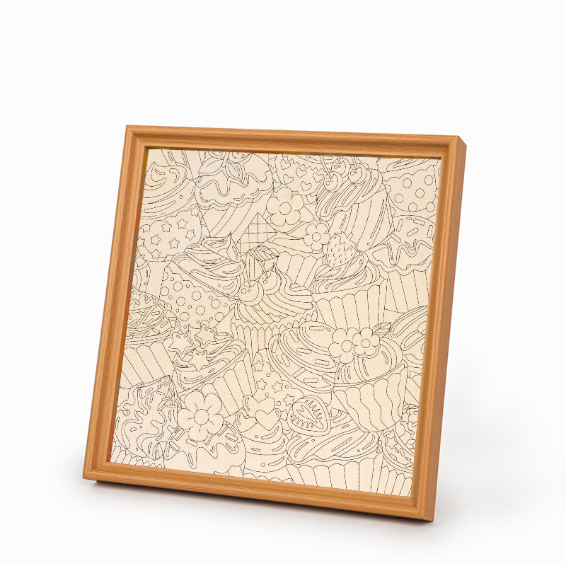Cupcake carini - Puzzle in legno da colorare