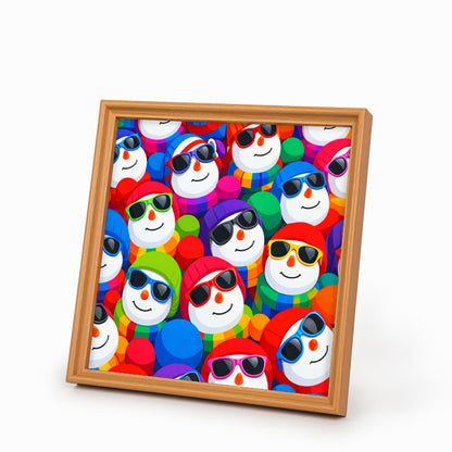 Pupazzi di neve fantastici - Puzzle in legno da colorare