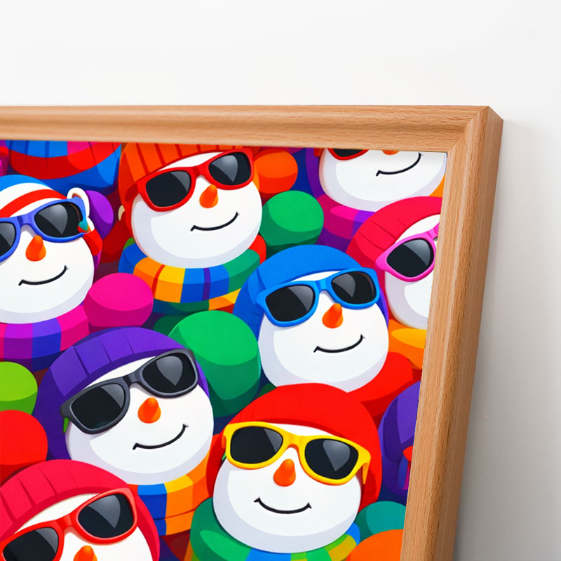 Pupazzi di neve fantastici - Puzzle in legno da colorare