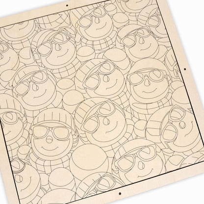 Pupazzi di neve fantastici - Puzzle in legno da colorare