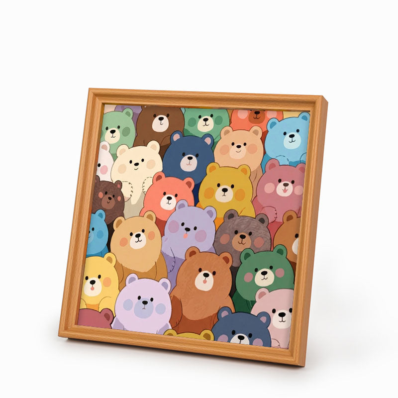 Orsetti carini - Puzzle in legno da colorare