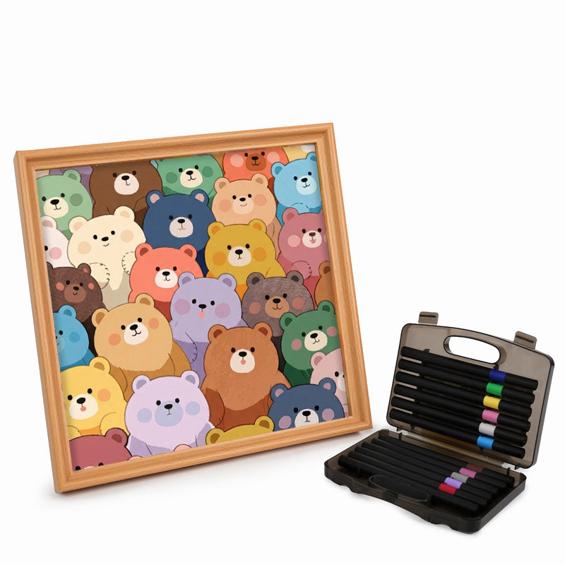 Orsetti carini - Puzzle in legno da colorare