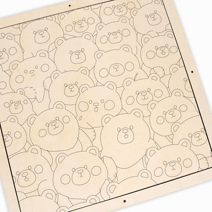 Orsetti carini - Puzzle in legno da colorare