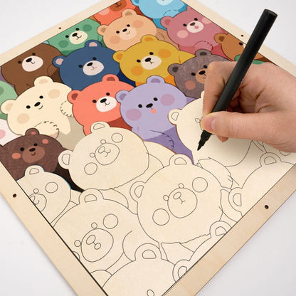 Orsetti carini - Puzzle in legno da colorare