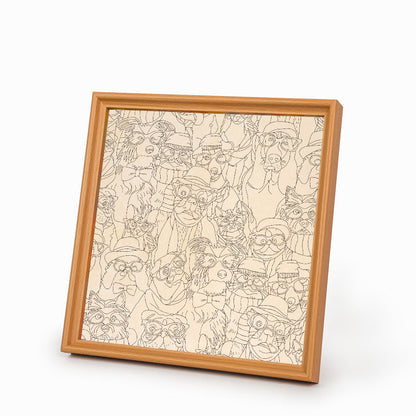 Cani con gli occhiali - Puzzle in legno da colorare