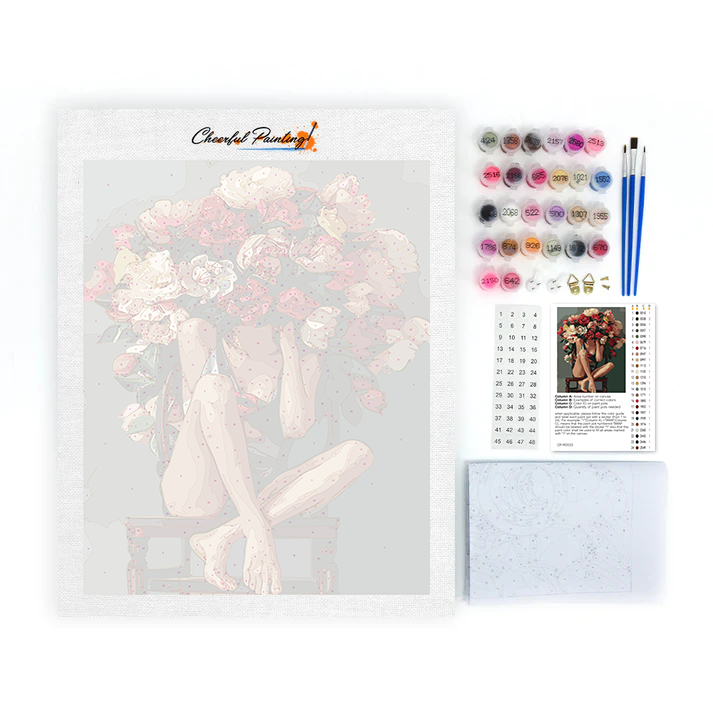 Fiori e ragazza - Dipingere con i Numeri