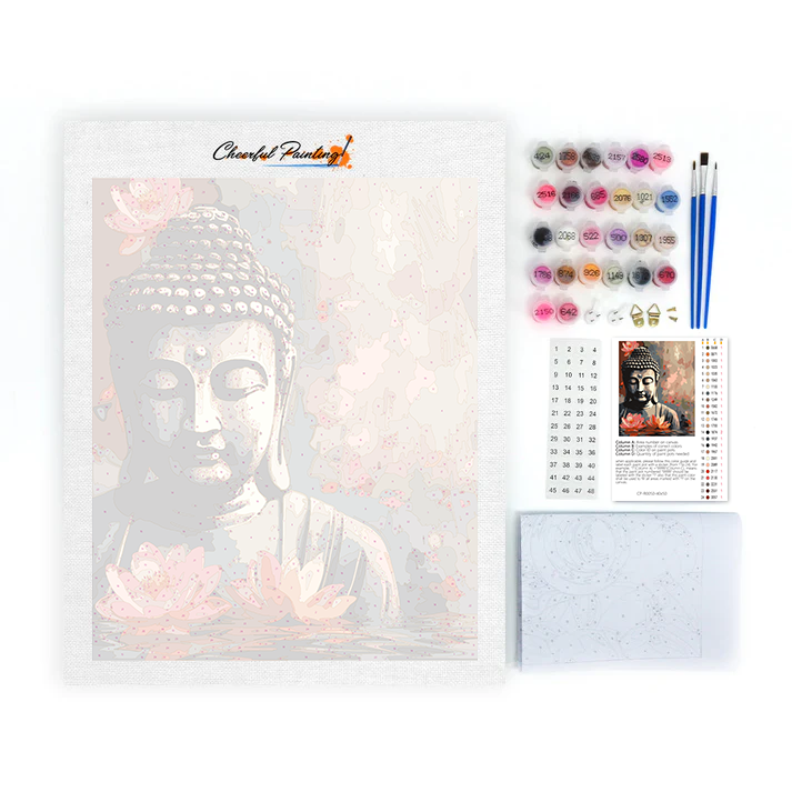 Buddha con fiore - Dipingere con i Numeri