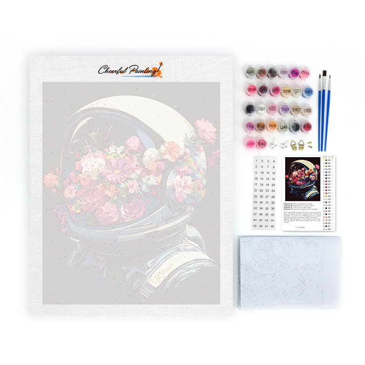 Casco spaziale pieno di fiori - Dipingere con i Numeri