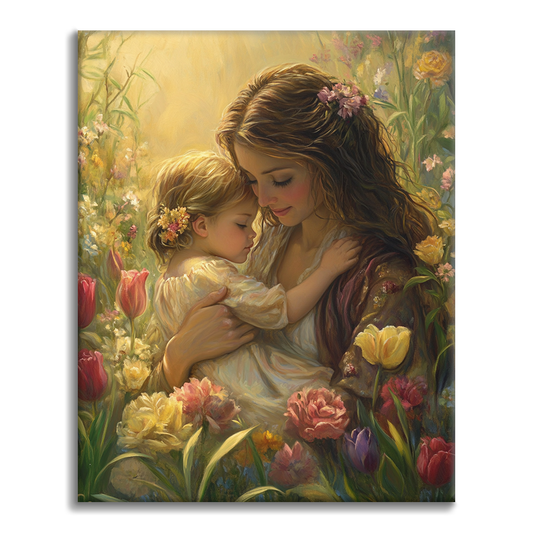 L’abbraccio della mamma – Dipingi con i numeri