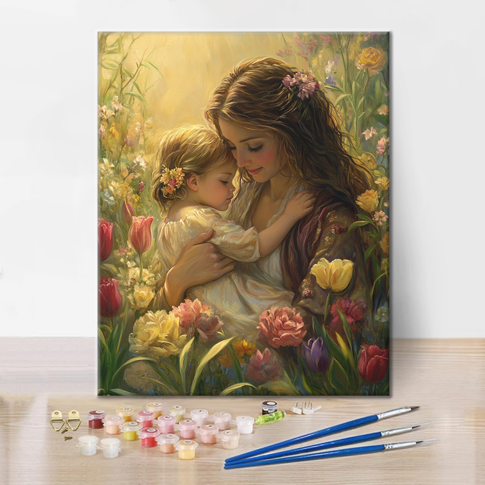 L’abbraccio della mamma – Dipingi con i numeri