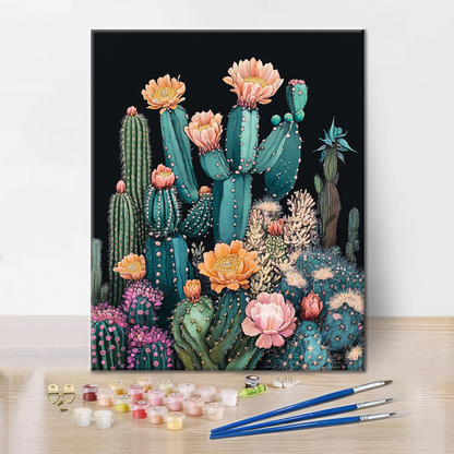 Cactus Affascinante -Dipingere con i Numeri
