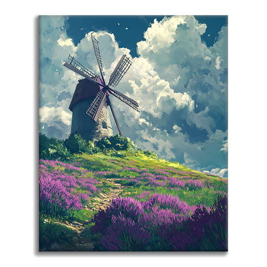 Mulino a Vento di Lavanda - Dipingere con i Numeri