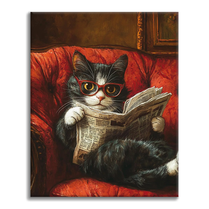 Gatto che Legge - Dipingere con i Numeri