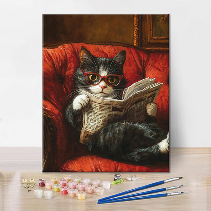 Gatto che Legge - Dipingere con i Numeri