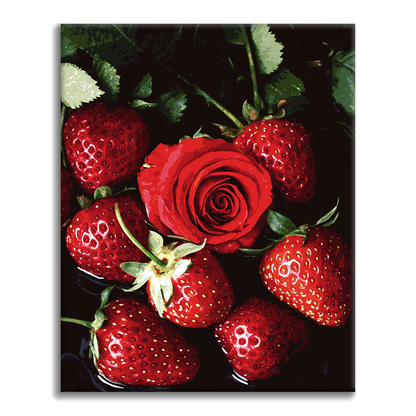 Fragola con Rose - Dipingere con i Numeri