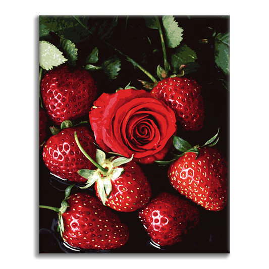 Fragola con Rose - Dipingere con i Numeri