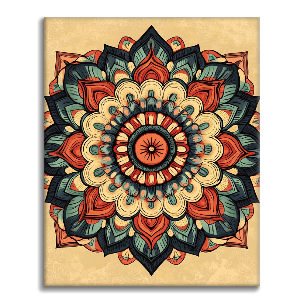 Mandala Raggiante - Dipingere con i Numeri