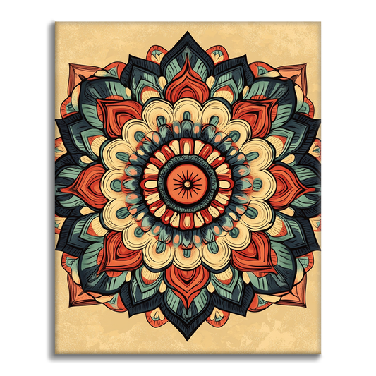 Mandala Raggiante - Dipingere con i Numeri