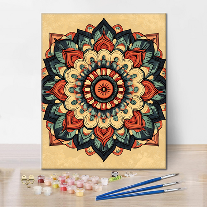 Mandala Raggiante - Dipingere con i Numeri