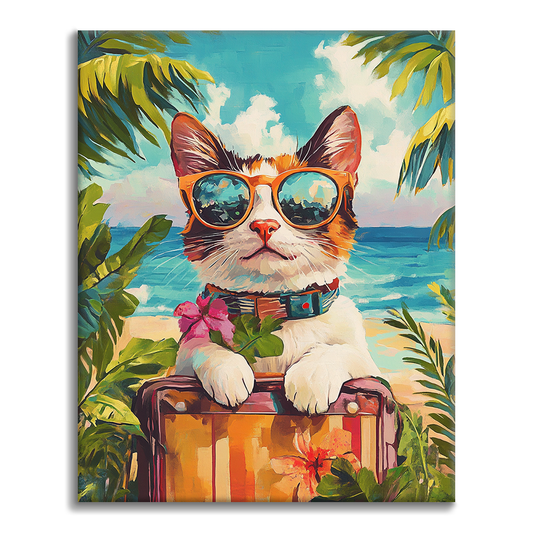 Gatto in vacanza - Dipingere con i numeri