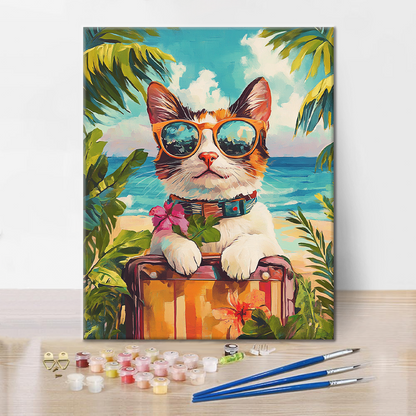 Gatto in vacanza - Dipingere con i numeri