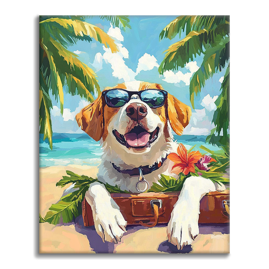 Cane in vacanza - Dipingere con i numeri