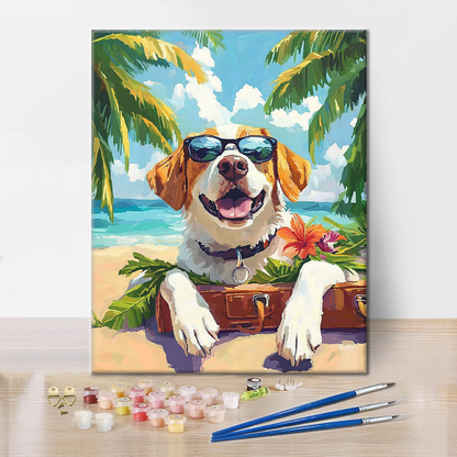 Cane in vacanza - Dipingere con i numeri