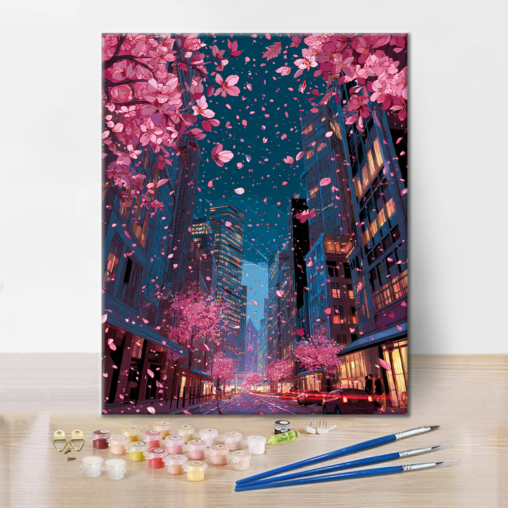 City Blooms Cherry - Dipingere con i numeri