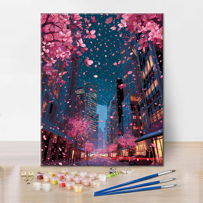 City Blooms Cherry - Dipingere con i numeri