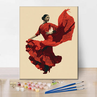 Ballerina di Flamenco - Dipingere con i numeri