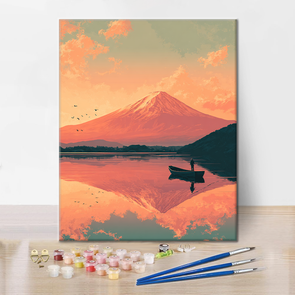 Crepuscolo sul Fujisan - Dipingere con i numeri