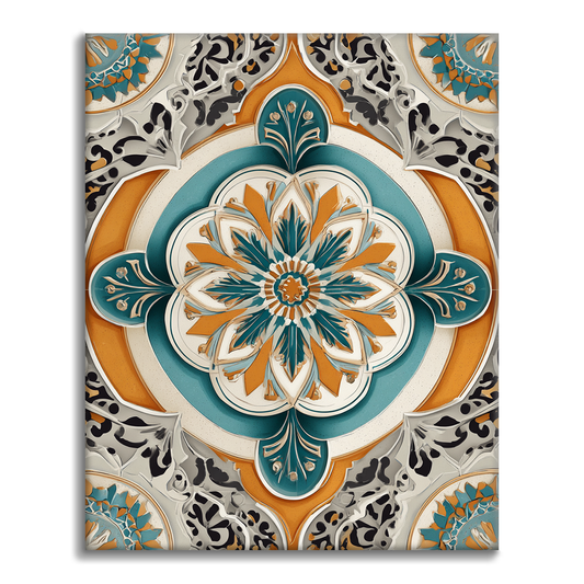 Mandala verde dorato - Dipingere con i numeri
