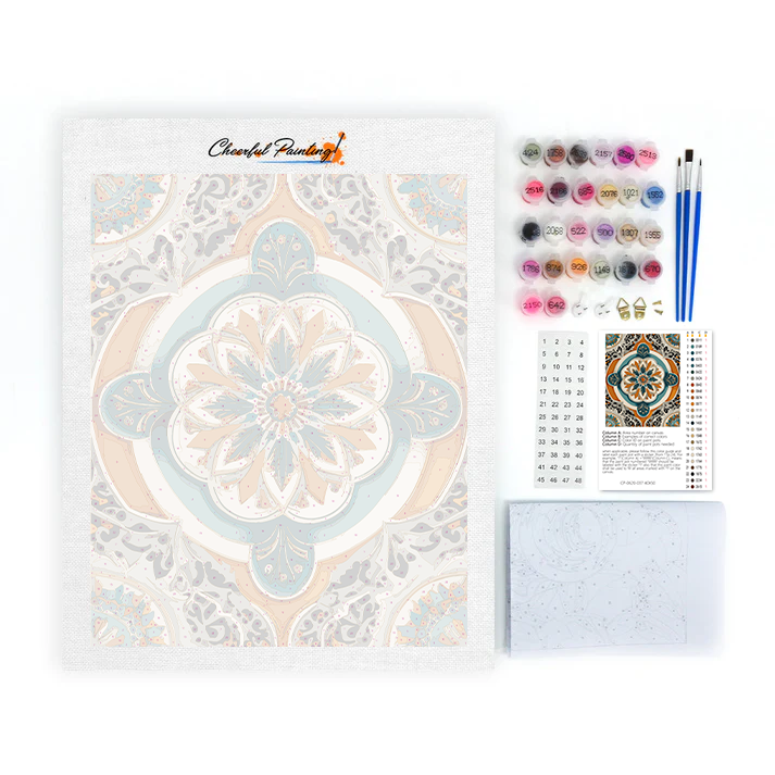 Mandala verde dorato - Dipingere con i numeri